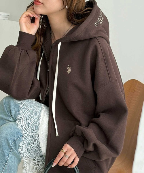 <日本限定-限時收單>【U.S. POLO ASSN.】刺繡 大輪廓 雙拉鍊 連帽外套