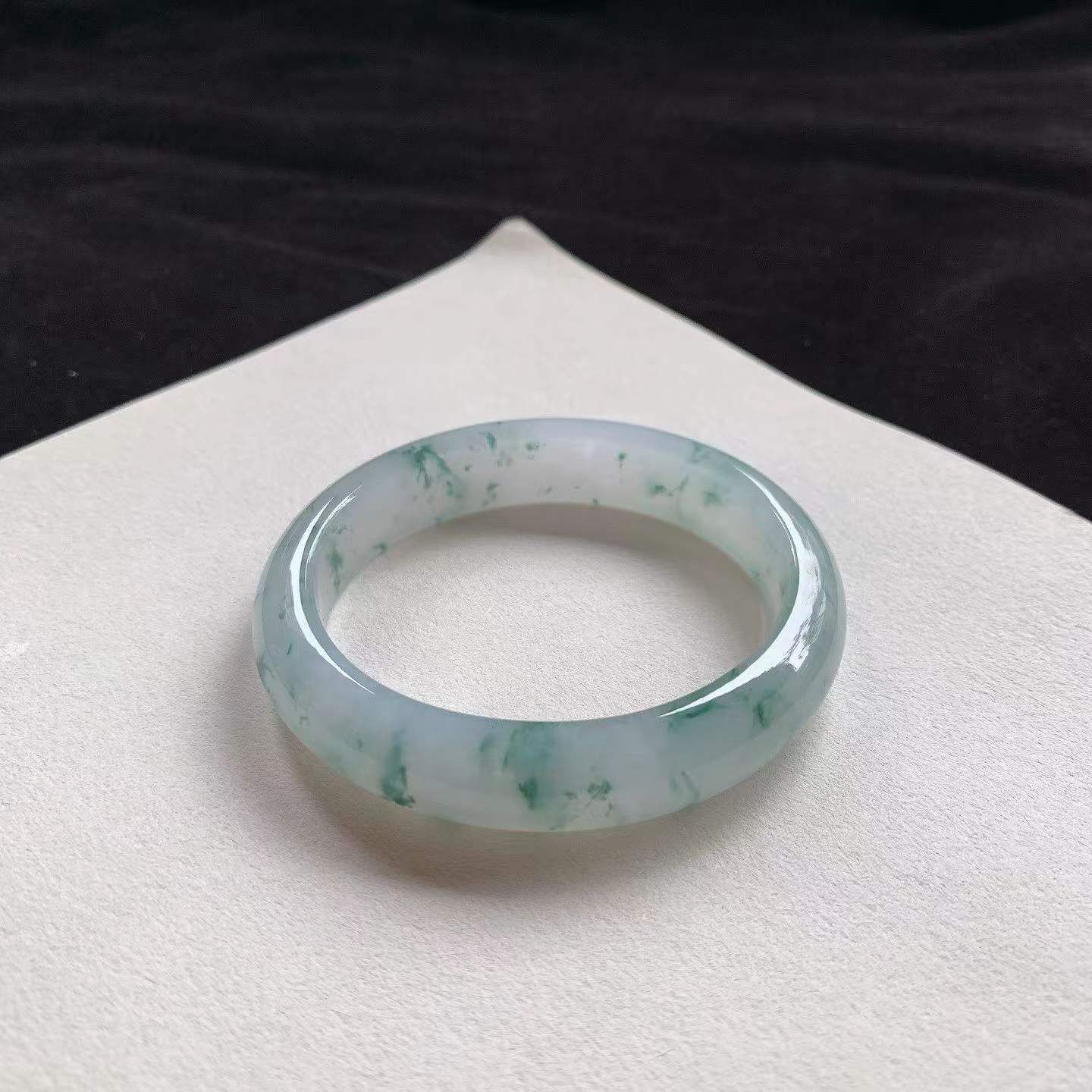 8302336 51mm冰種飄花貴妃翡翠手鐲 (50-52)
