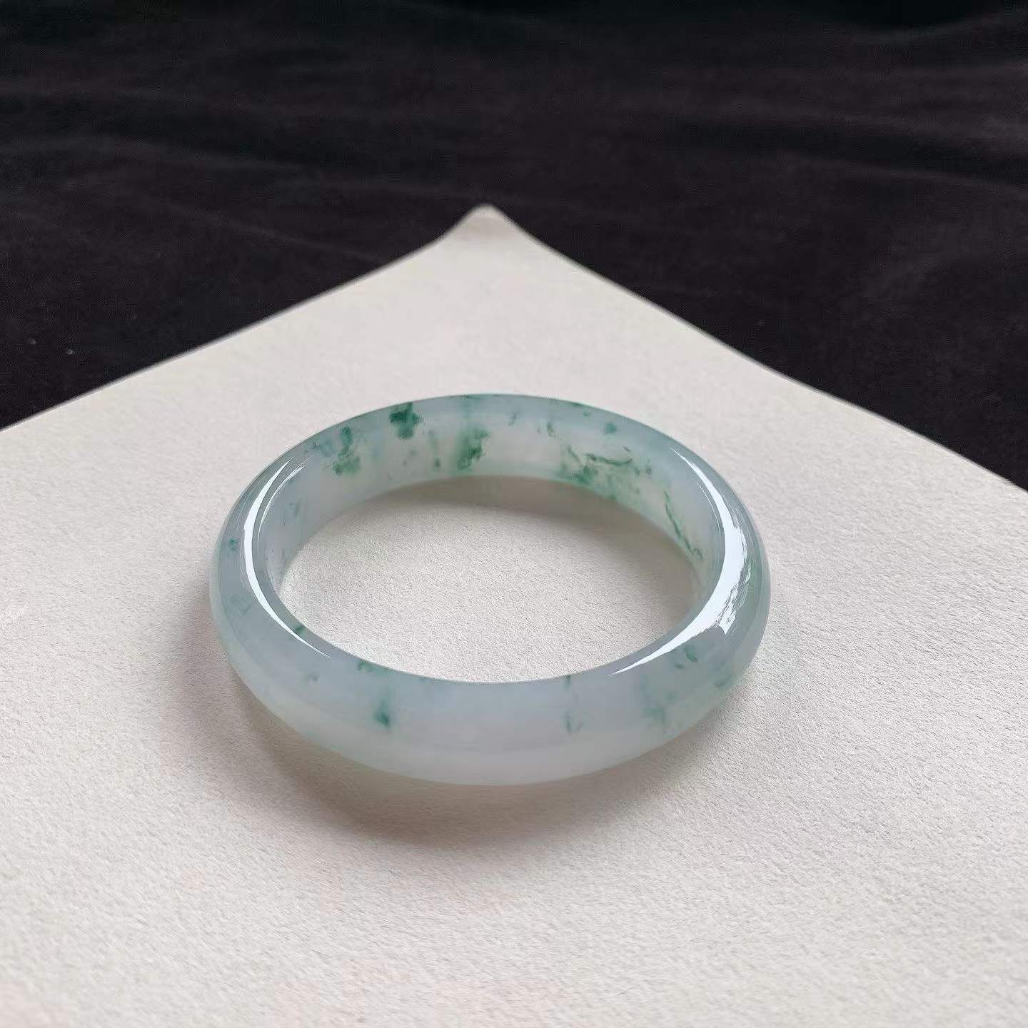 8302336 51mm冰種飄花貴妃翡翠手鐲 (50-52)