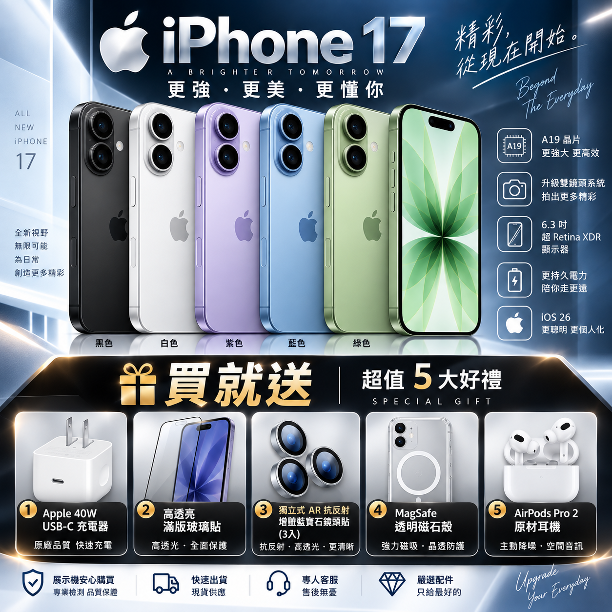 展示機 IPHONE 17 256G 早鳥優惠組合包