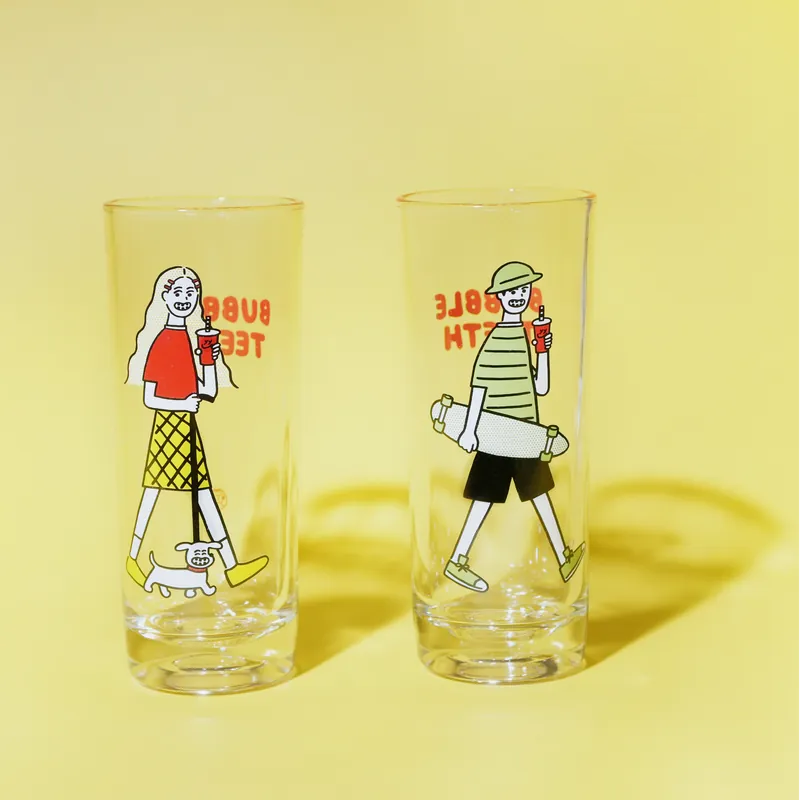 修長直線單層玻璃杯