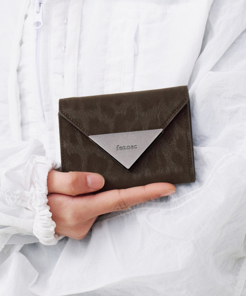 《現貨》FENNEC MATT TRIANGLE WALLET LEOPARD BROWN
