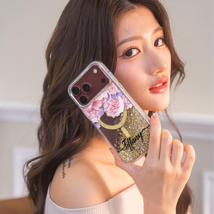 少女玫瑰 香檳金貝拉殼 (MagSafe) - (訂製名字) iPhone客製化手機殼