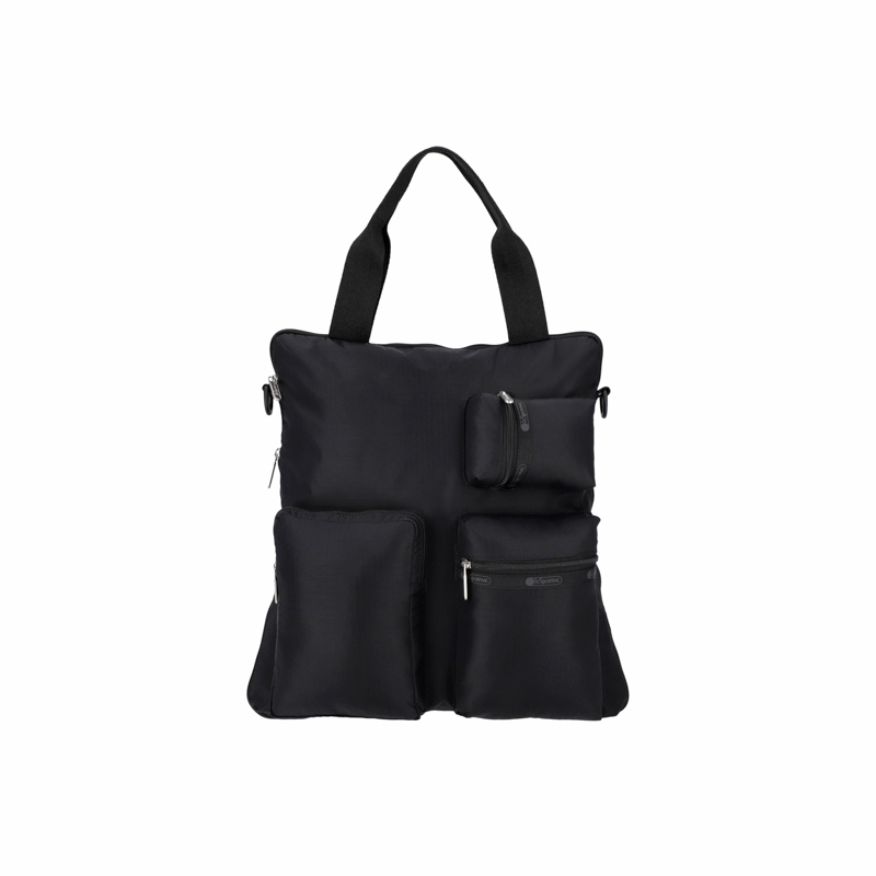 多口袋直式托特包 (RECYCLED BLACK)