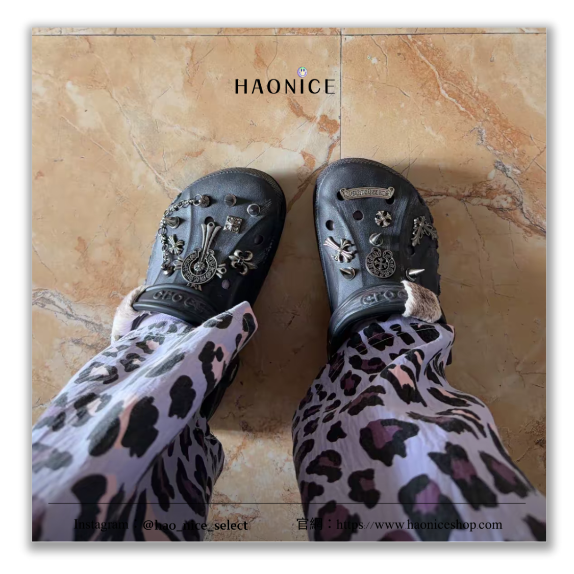 【HAO NICE】國外限定款🎨Crocs Classic clog 克羅心元素 哥德風 末世廢土 鋼飾 洞洞鞋 拖鞋 休閒鞋