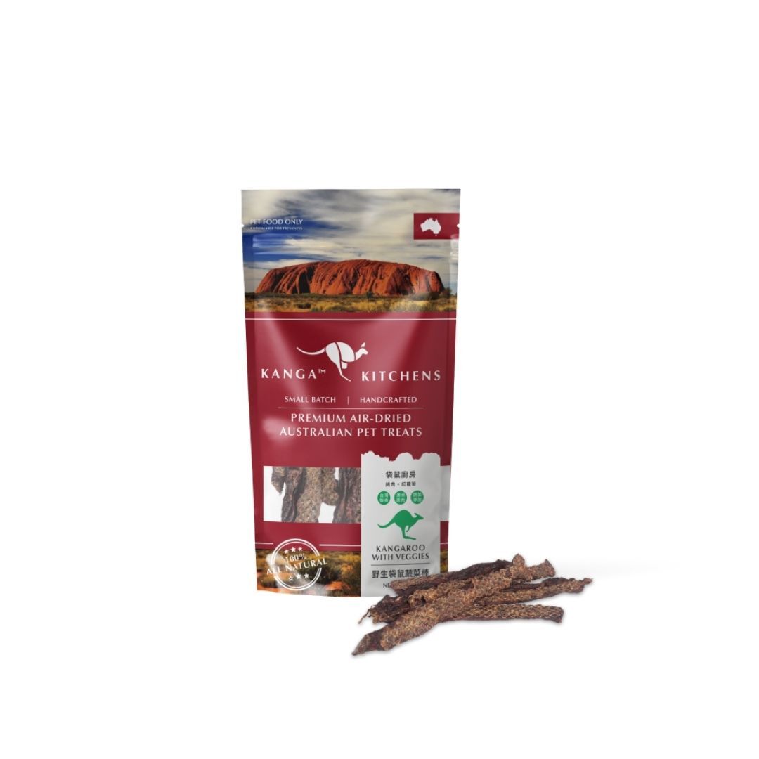 袋鼠廚房 | 蔬菜棒 100%澳洲袋鼠肉 低敏烘乾零食