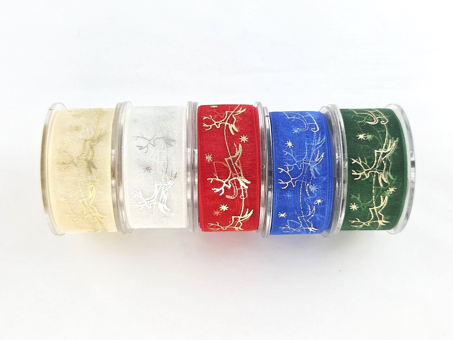 Night Sky Elk / Gold & Silver Foil Organza / 22mm