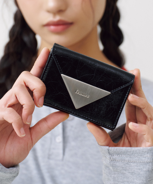 《現貨》FENNEC CRINKLE TRIANGLE TRIPLE WALLET - BLACK