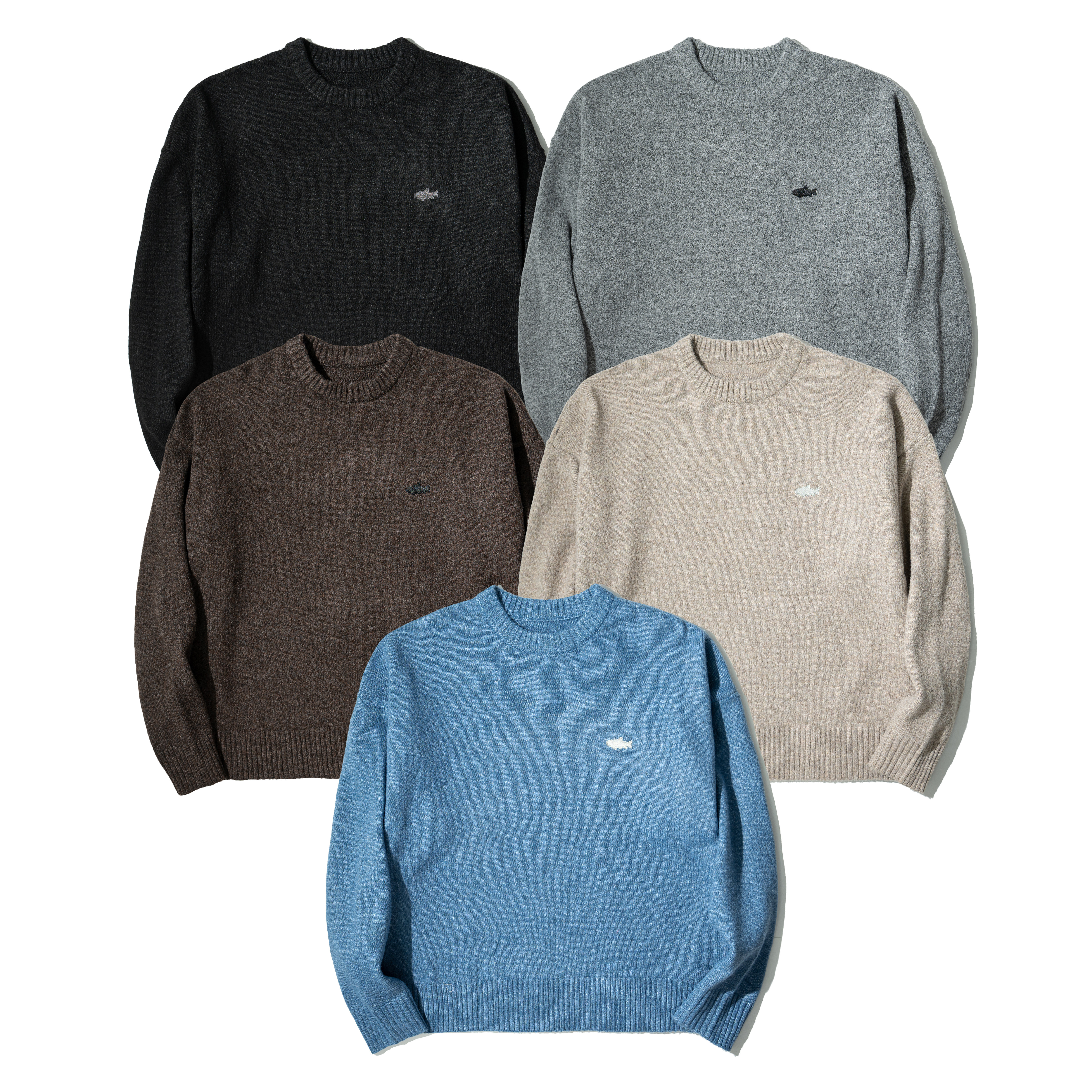 AGILITY Knit Crewneck Sweater / Shadow 魚影刺繡 圓領毛衣 [KN-S]