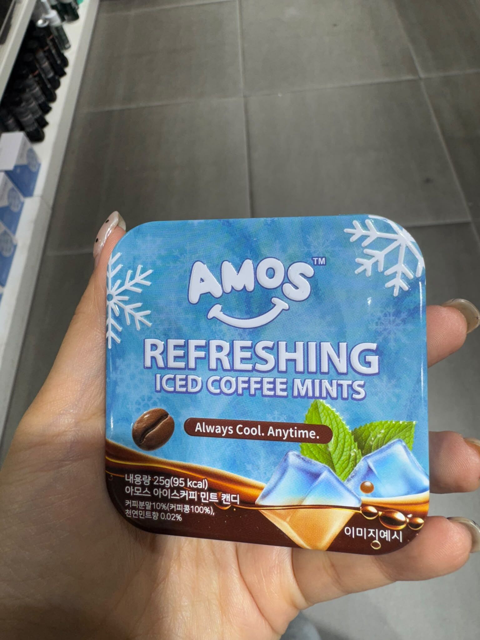 EQ60  AMOS 冰極咖啡薄荷糖25G $48/盒