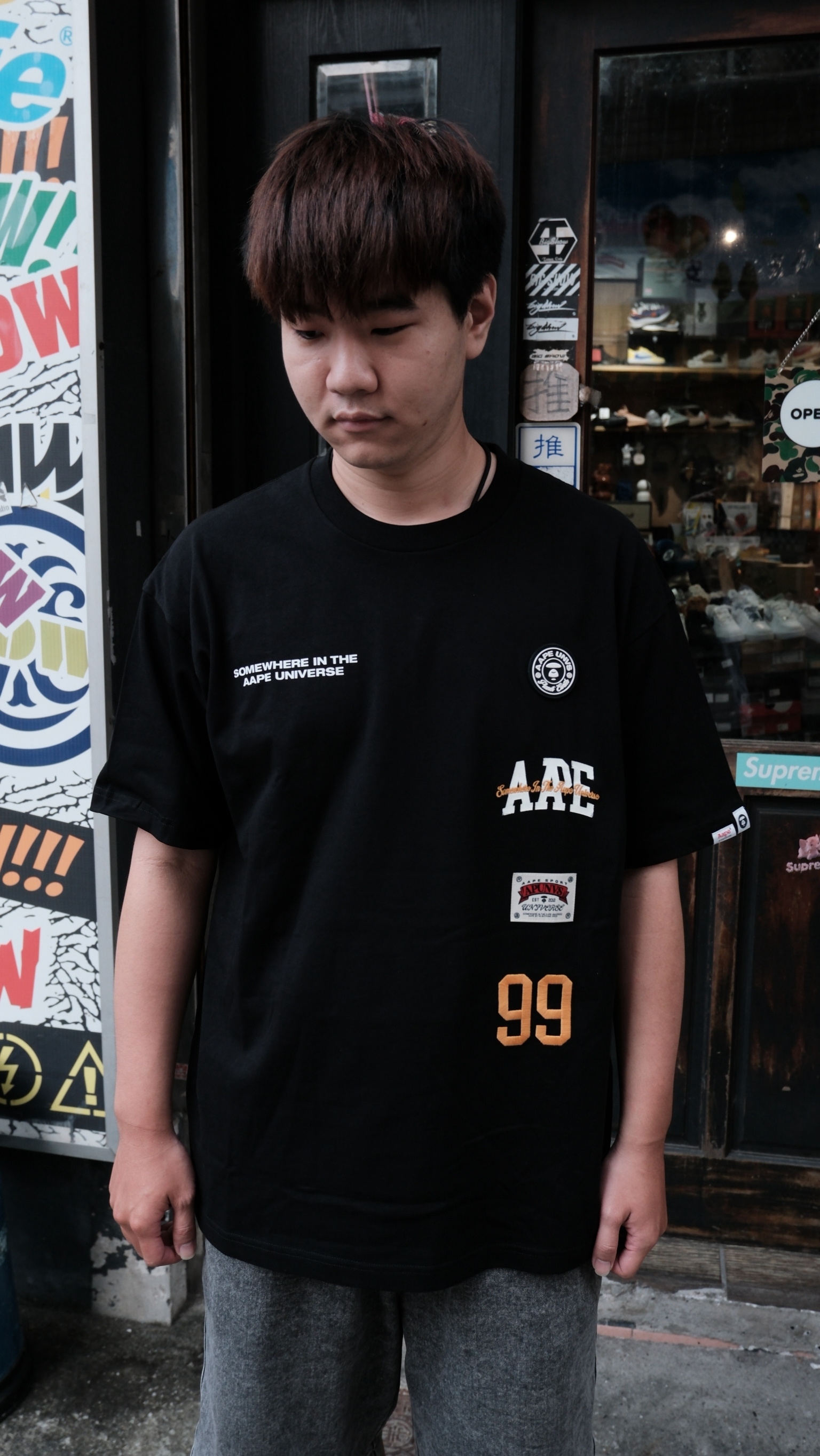 AAPE AAPEUNVS 字母數字刺繡 短Tee AAPTEM1850XXQ 1850