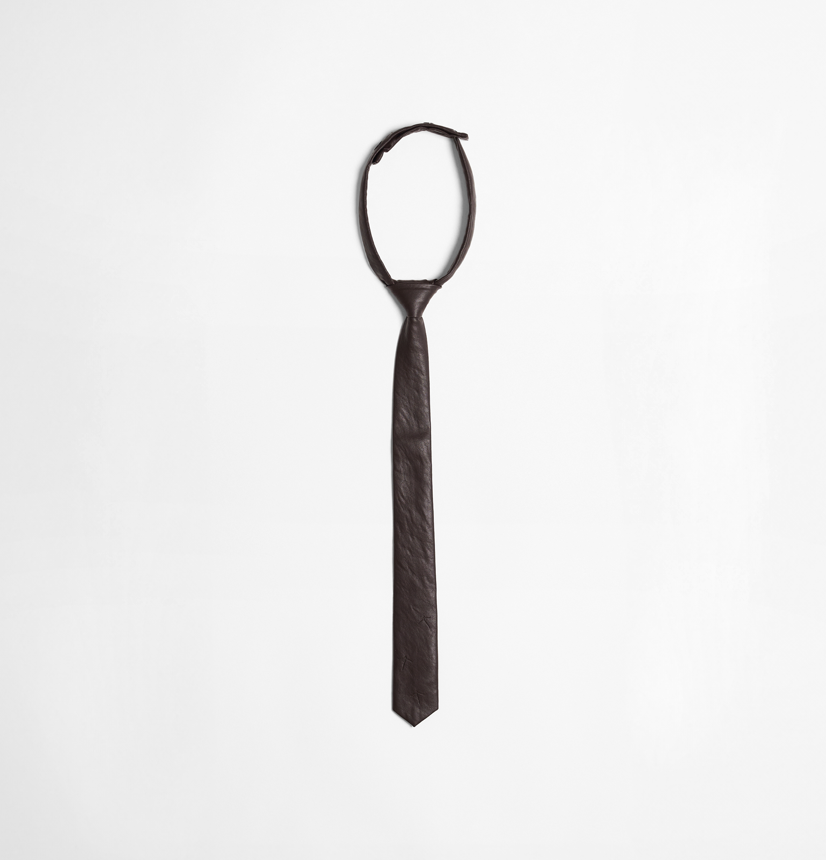 MELSIGN - 合成皮鈕扣領帶 - Brown