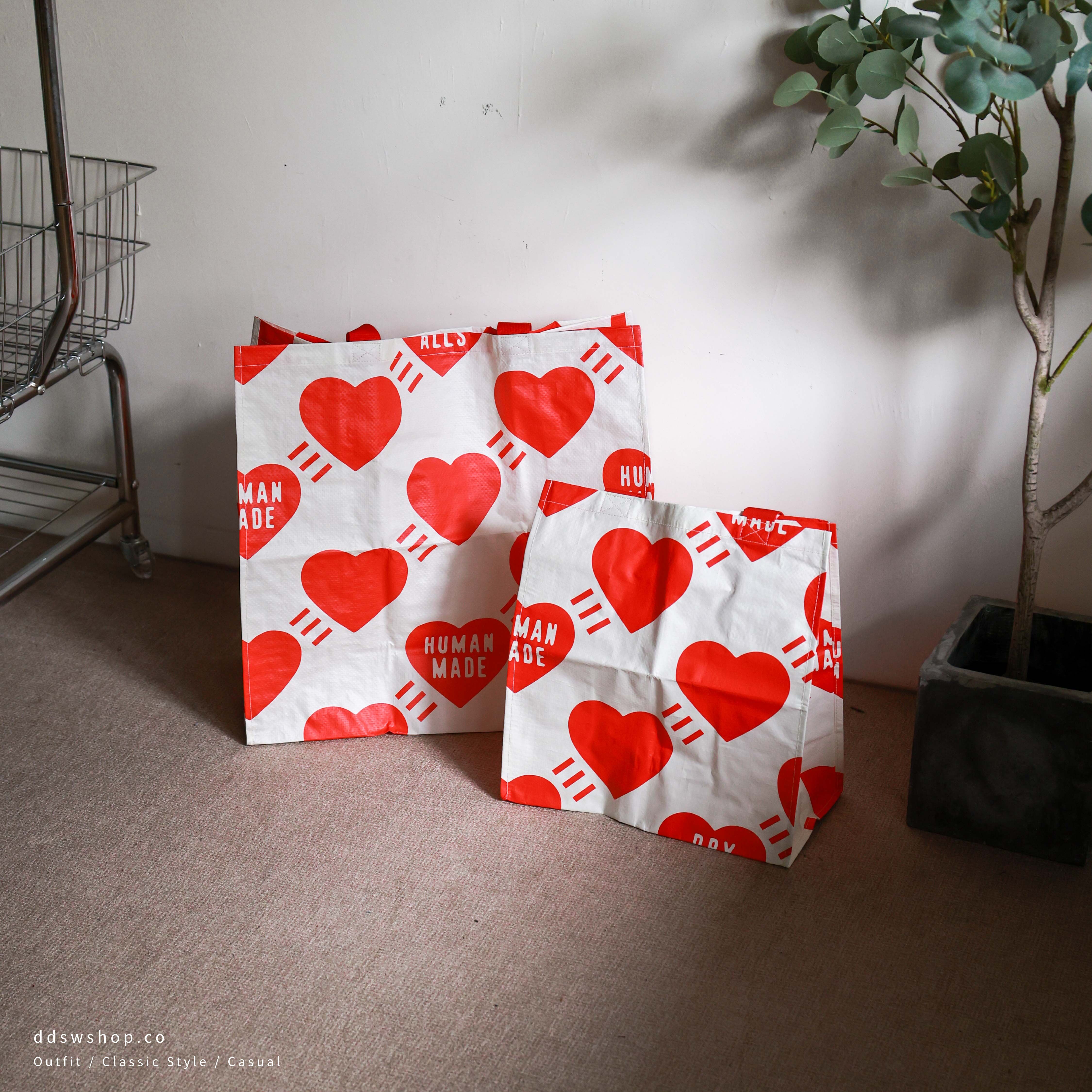 HUMAN MADE HEART SHOPPING BAG 滿版愛心環保購物袋