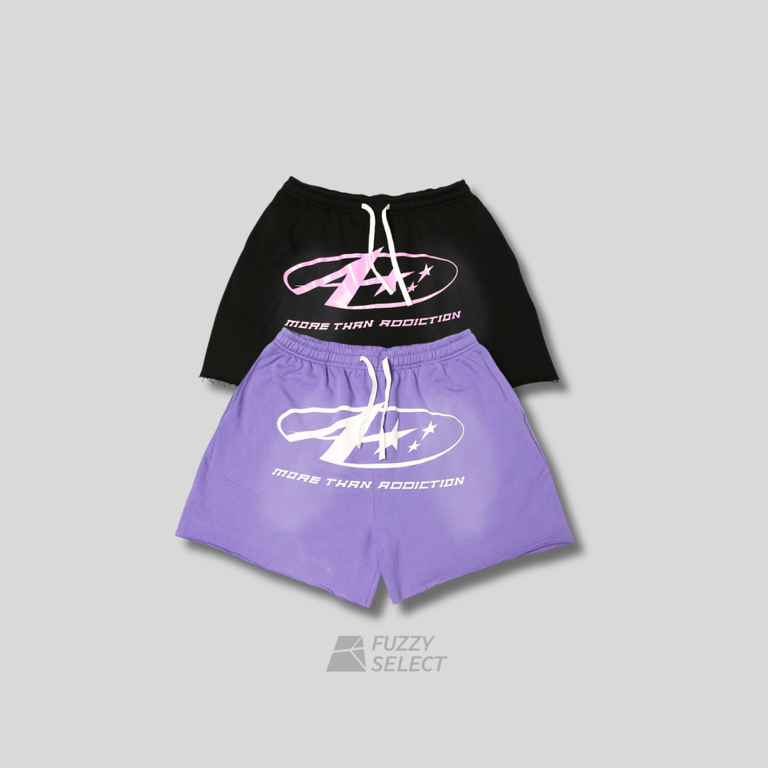 【逢甲 FUZZY】MTA A Logo Sweat Shorts 棉質 短褲 黑色 紫色 M26SASS