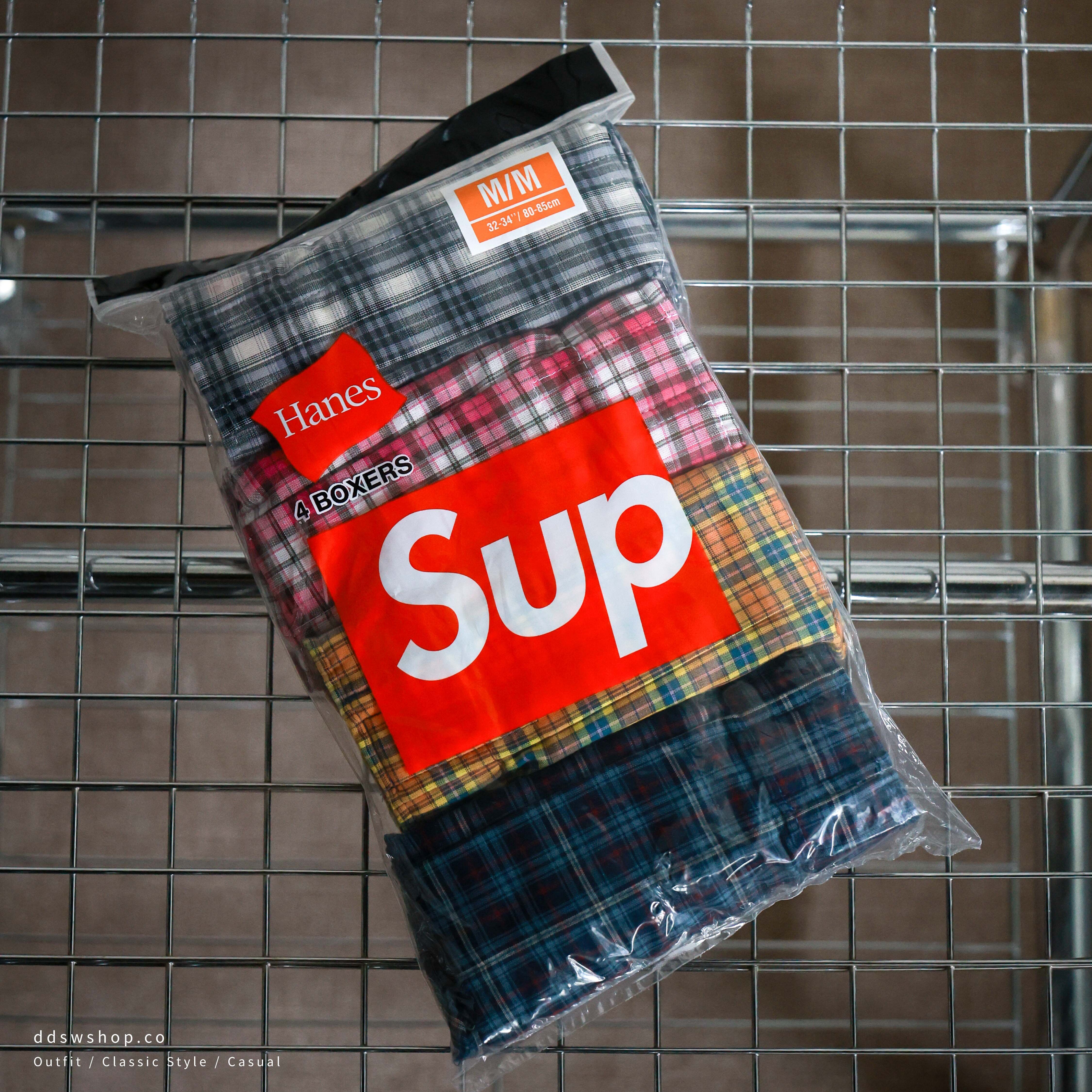 Supreme FW26 Hanes 多色蘇格蘭紋 四角內褲 四入組