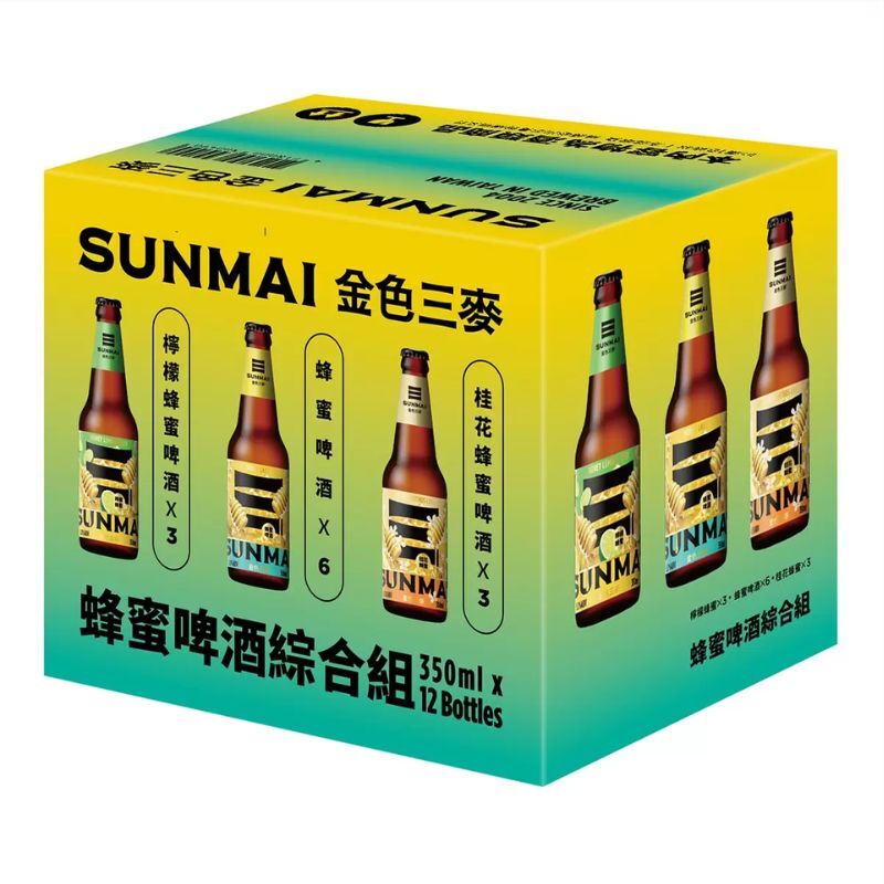 金色三麥 蜂蜜啤酒綜合組｜小玻璃 350ml｜一箱12入
