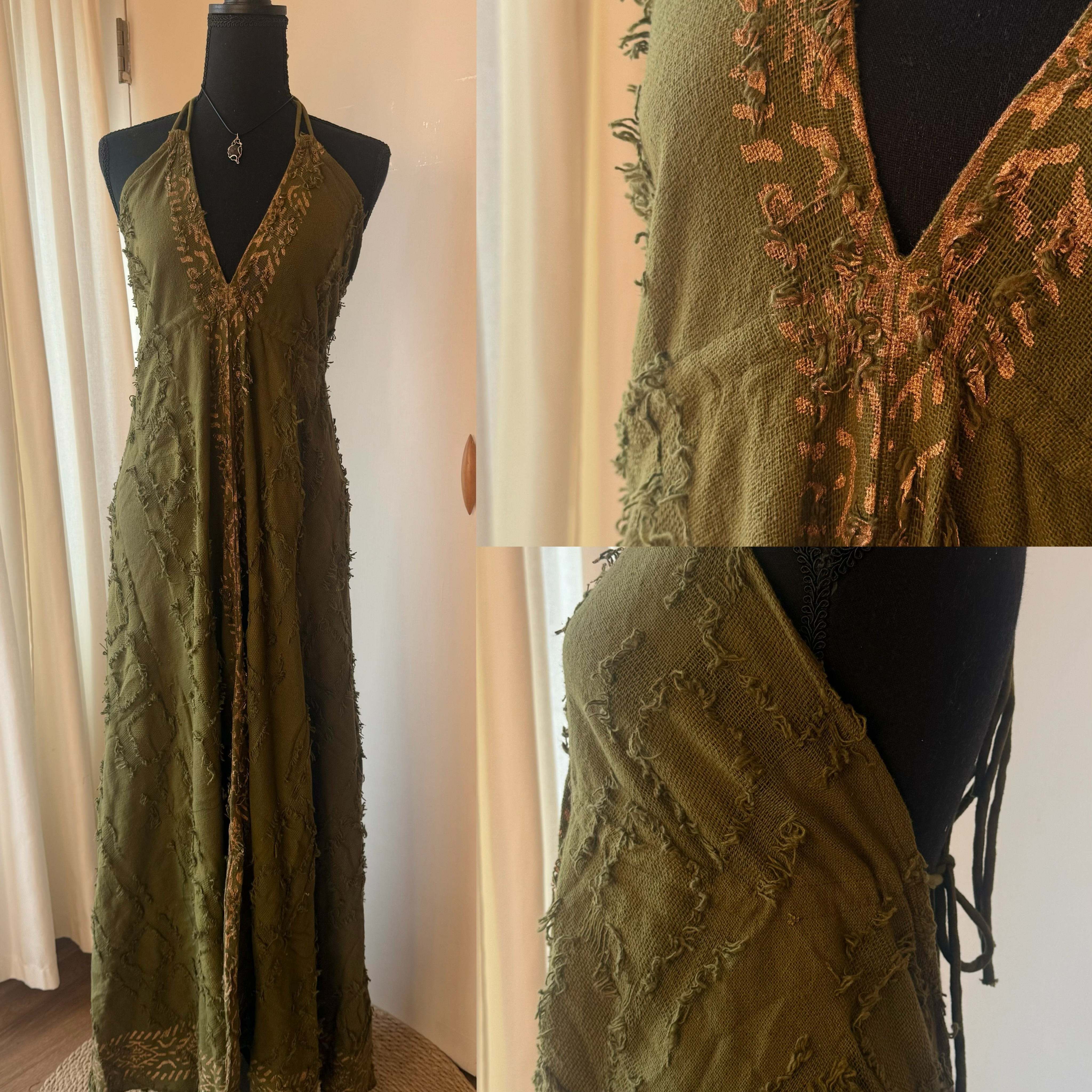 [原石] 尼泊爾手工服飾 植物染服飾 長裙 / 渡假洋裝