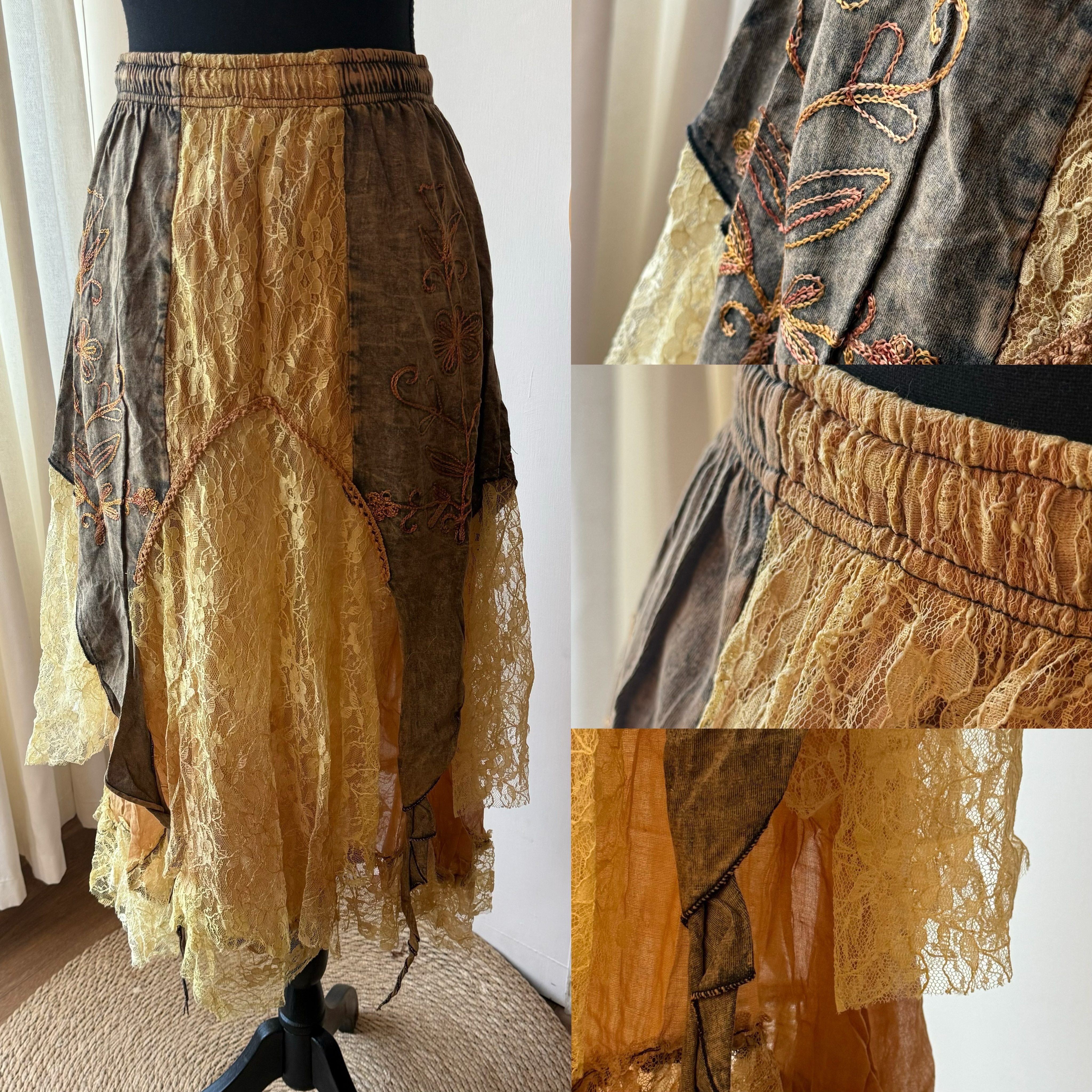 [原石] 尼泊爾手工服飾 植物染服飾 長裙 黃色