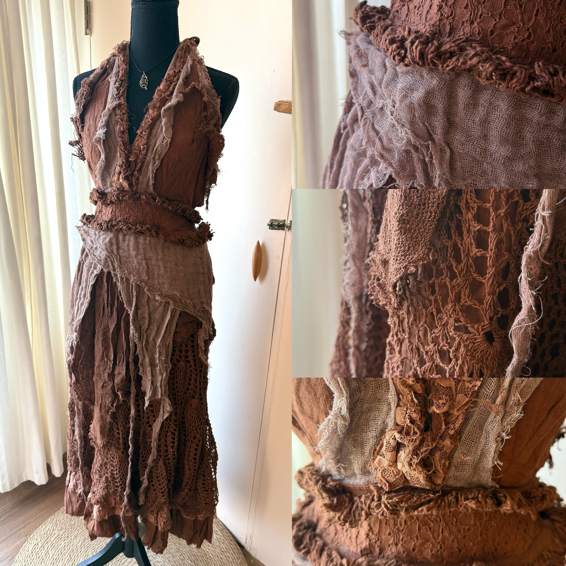 [原石] 尼泊爾手工服飾 植物染服飾 重工服飾 棕色