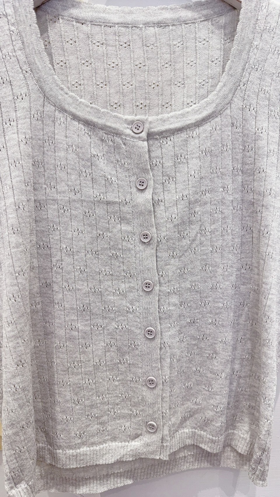 Lace-trimmed jacquard knit top