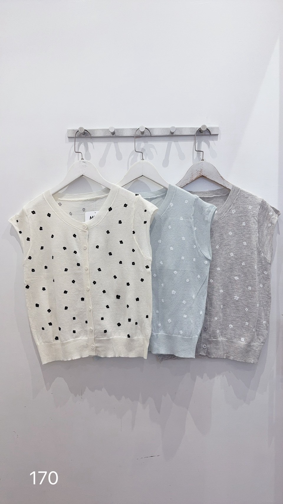 Floral button-down knit vest