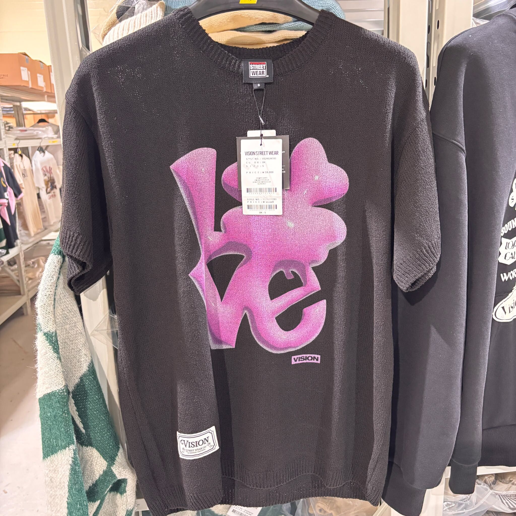 KOR-CCG0911-119 3D Love 可水洗針織衫 黑色VSW 3D Love Washable  (A119)