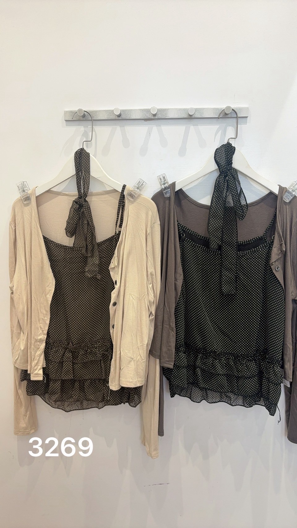 Polka dot vest + tie + jacket three-piece set