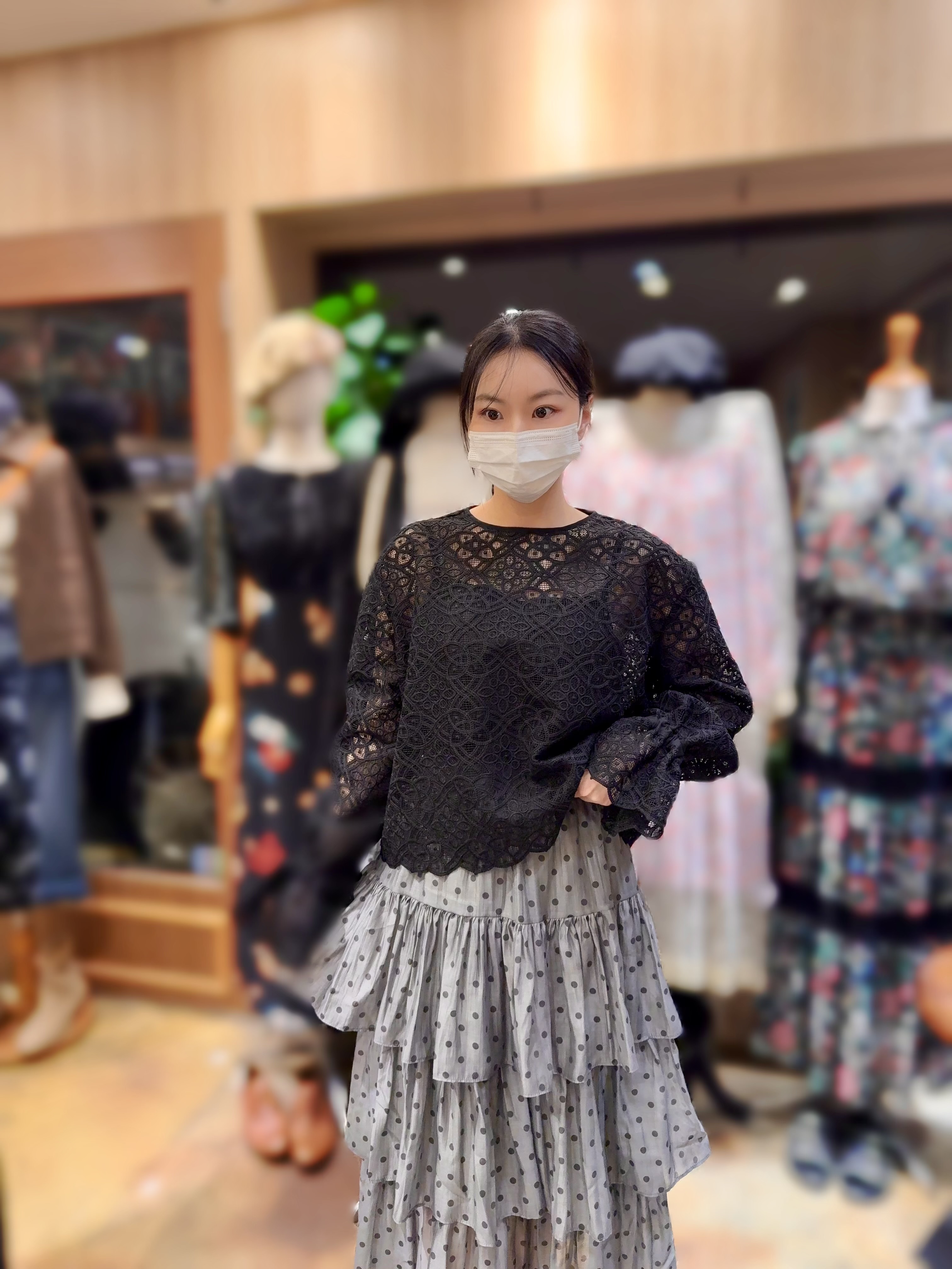 KB130   黑LACE連吊帶 上衣  胸  48  長20.5     $699