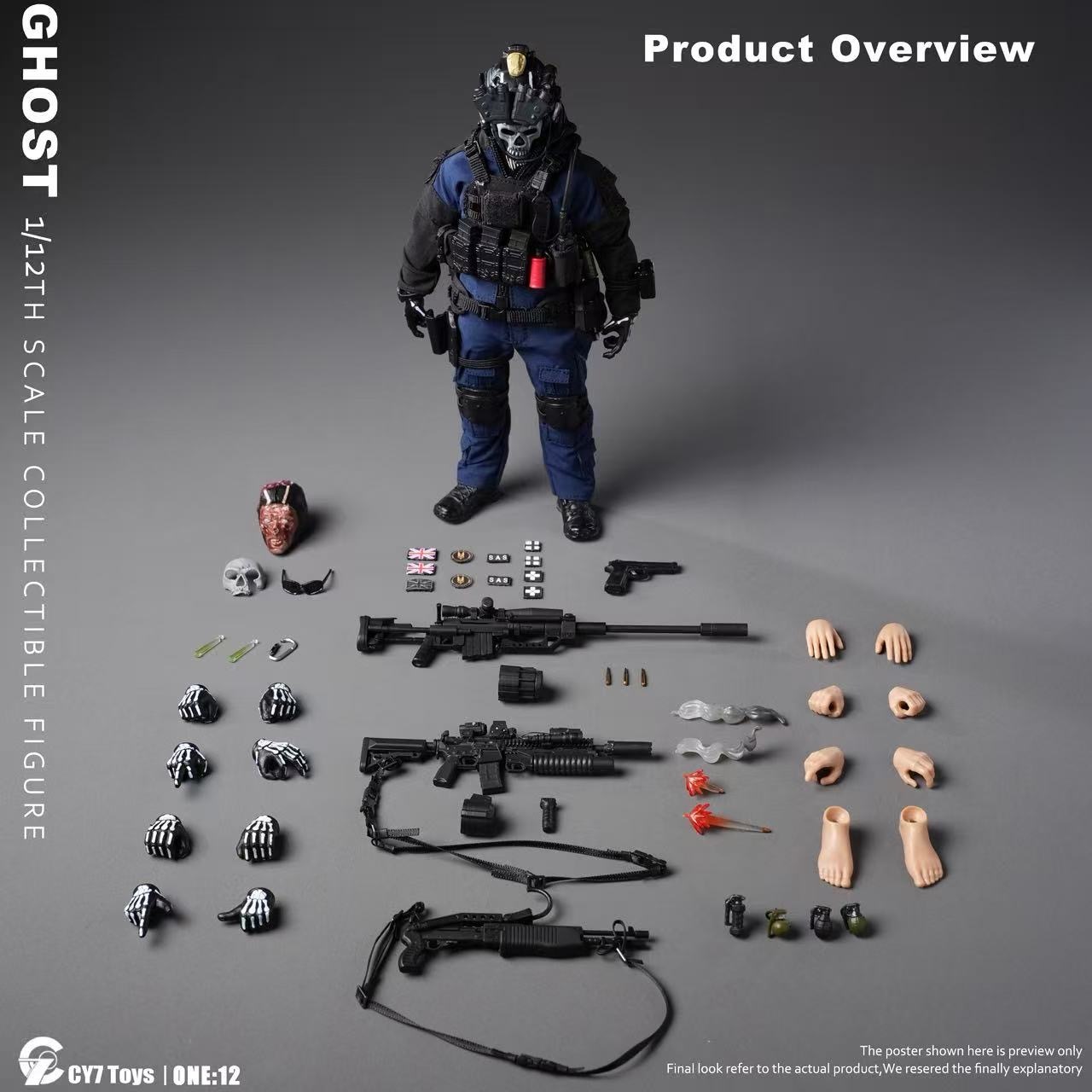 (Pre-Order) CY7 Toys - 1/12 Night Ghost Tactical Action Figure