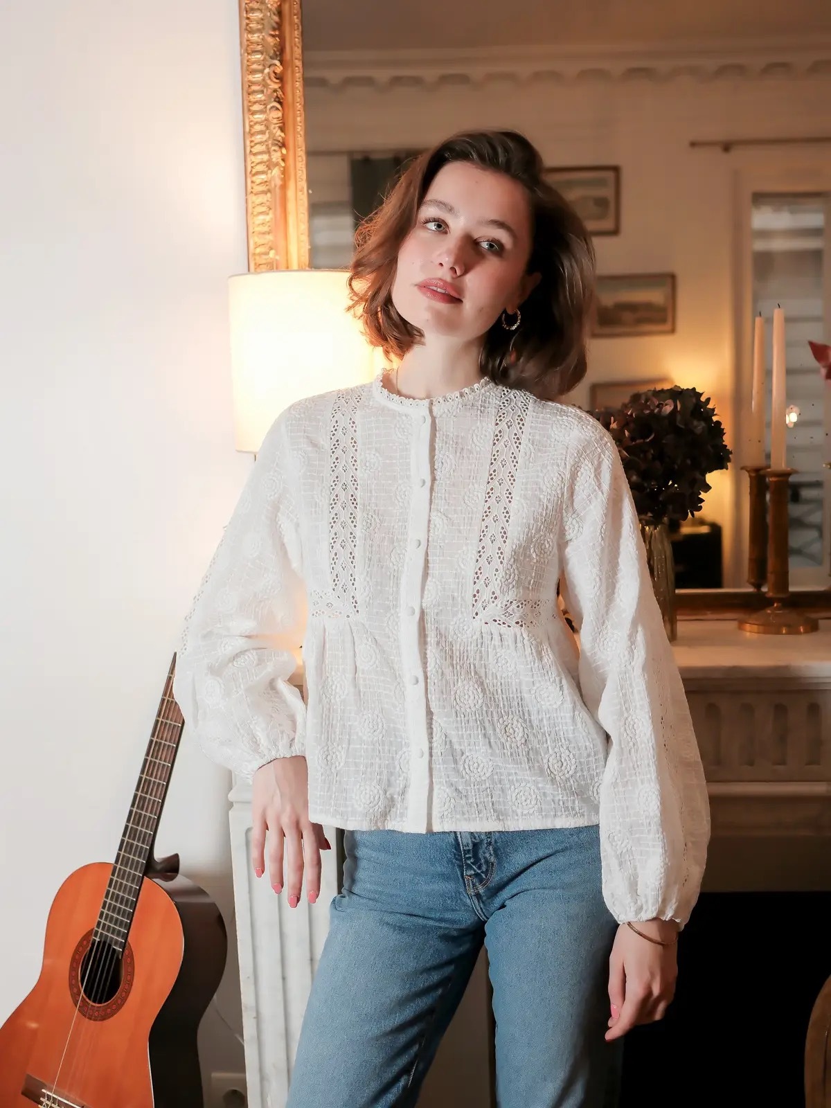 1LC0913-179 [LOVIE&CO] Aude 刺繡純棉上衣 #4648T-AUDE  (EU)