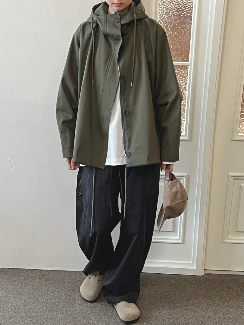 工裝風休閒款★連帽抽繩防風外套