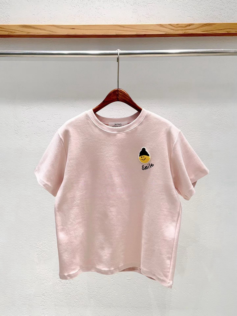 小巧可愛不張揚★Smile小笑臉刺繡棉T