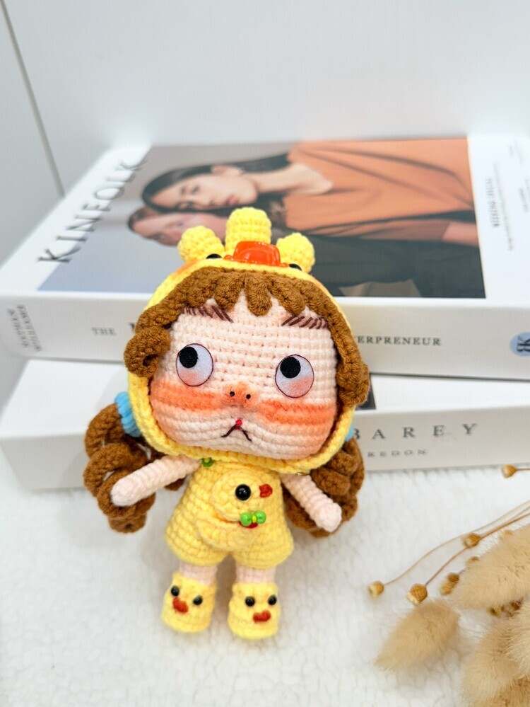 『黃鴨』動物變裝胖胖臉醜娃吊飾『約13-15cm』((不列入會員折扣))