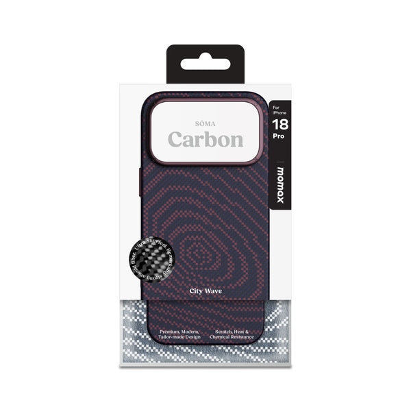 Momax SŌMA Carbon – City Wave航太級防彈纖維 磁吸保護殼 | iPhone 18 系列