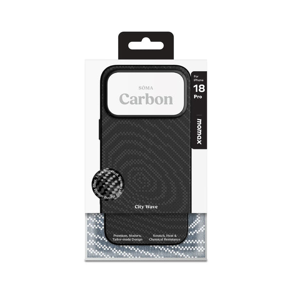 Momax SŌMA Carbon – City Wave航太級防彈纖維 磁吸保護殼 | iPhone 18 系列