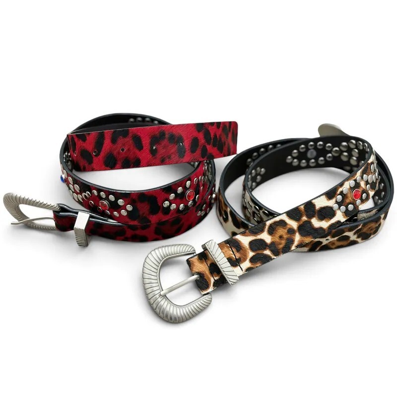 【車庫服飾】FASHION KILLASYSTEM WEST STUDDED LEOPARD BELT