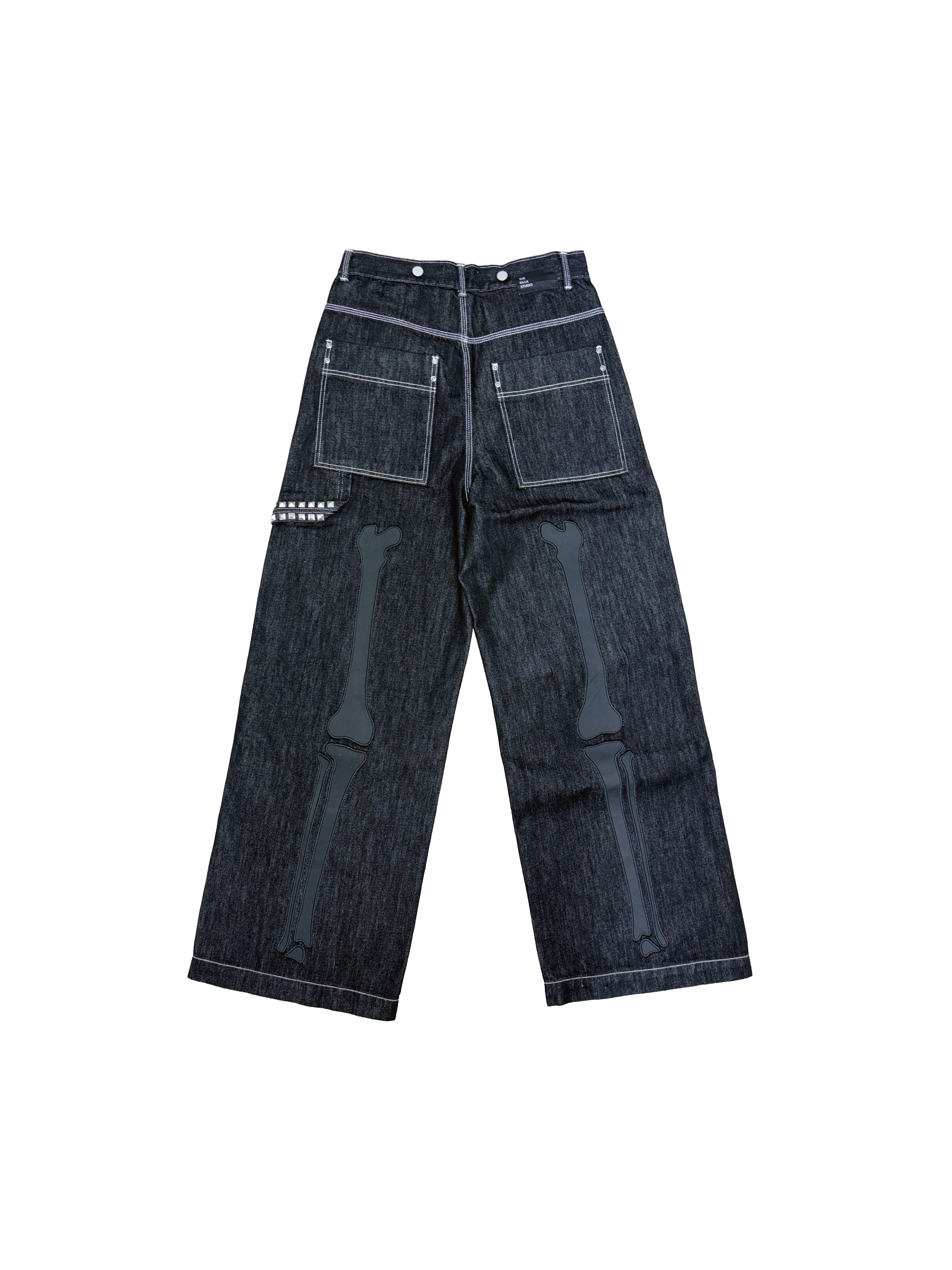 【車庫服飾】FASHION KILLASYSTEM BONES DENIM PANTS
