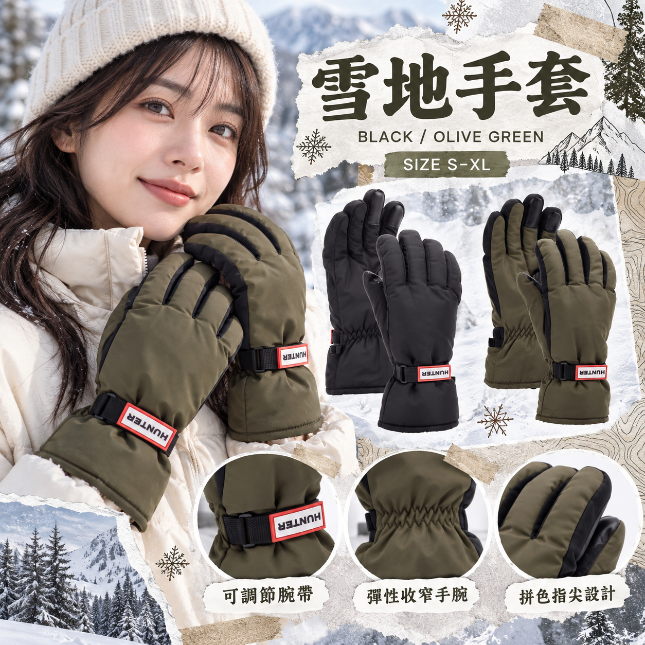 【預購】HUNTER N091254 雪地手套