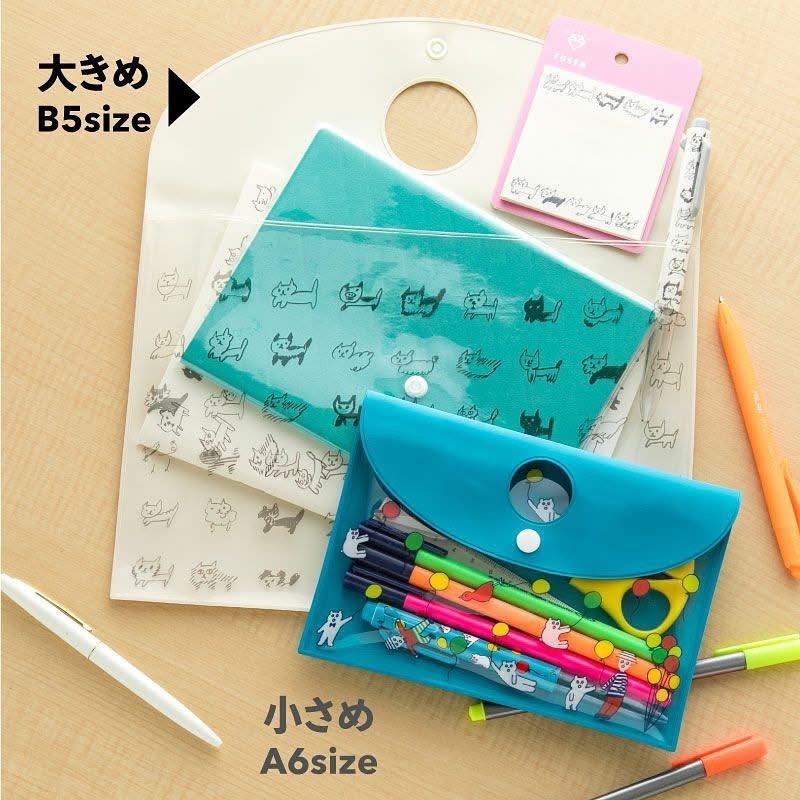 圖案款 手帳 文具 小物收納袋 (A6 尺寸)｜AIUEO 日本
