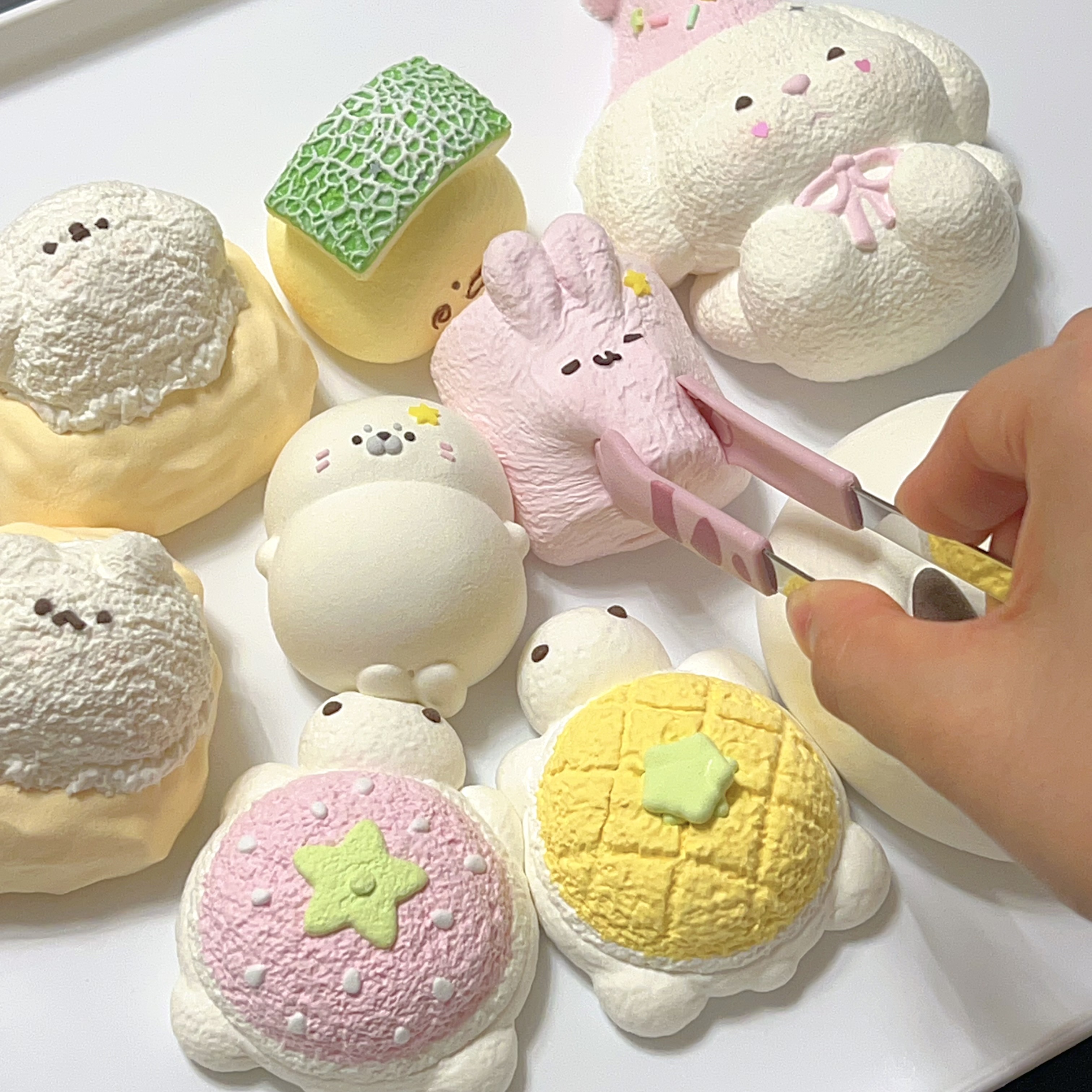 Animal Marshmallow series Handmade squishy (Playable by hand)
