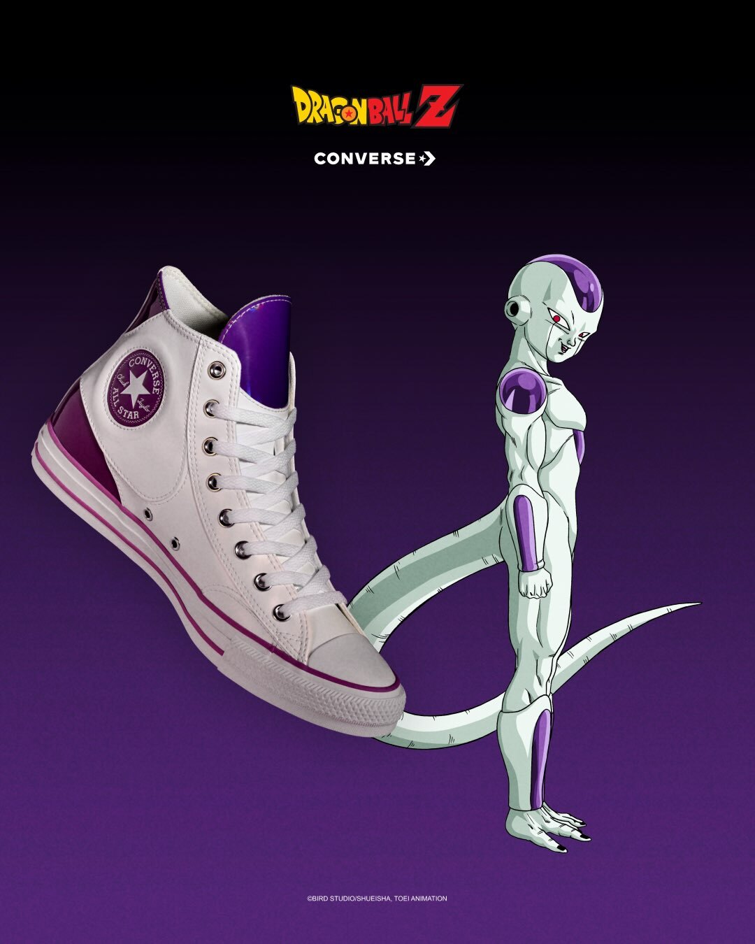 CONVERSE X DRAGON BALL Z CHUCK TAYLOR ALL STAR FRIEZA 七龍珠聯名 弗利沙 白紫色 A21844C