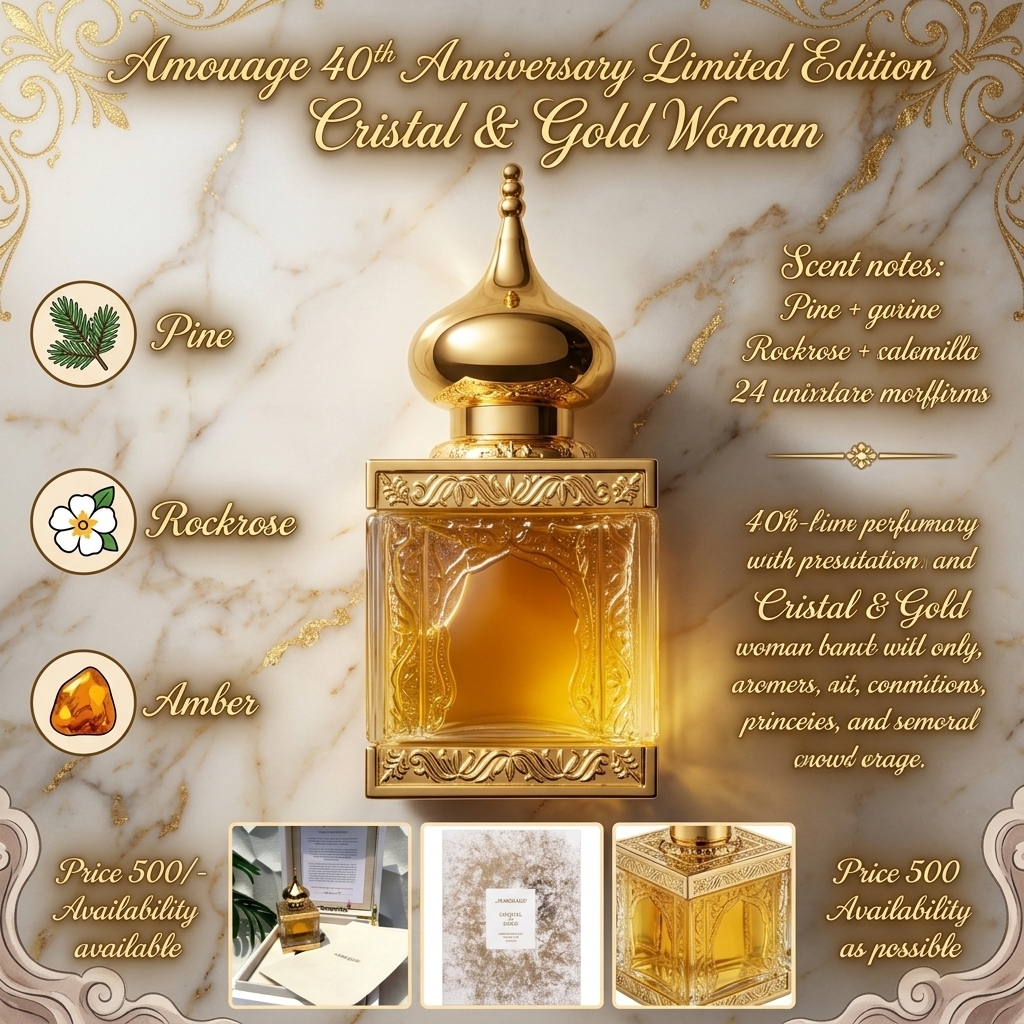 Amouage 40週年限量珍藏水晶與黃金女士香水