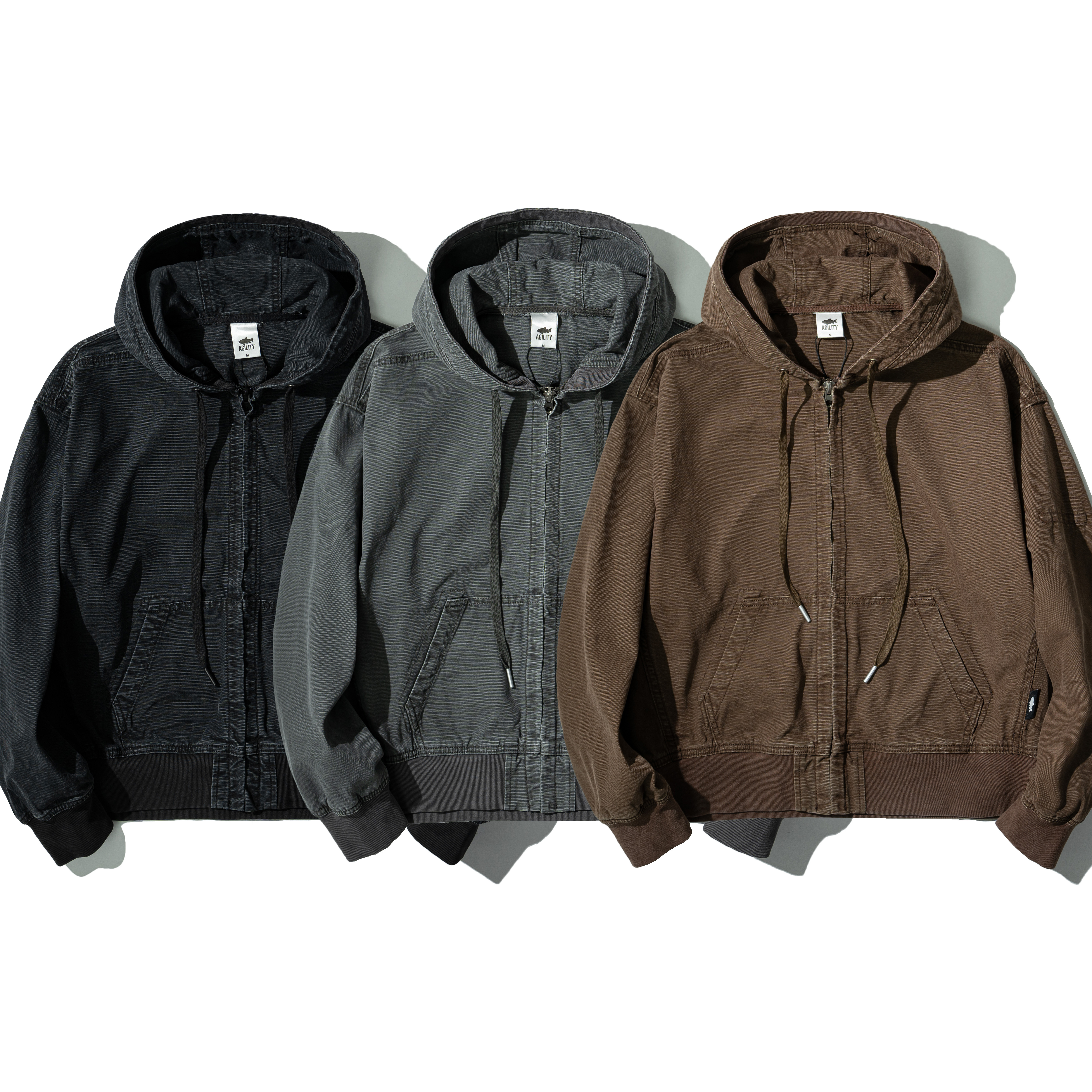 AGILITY Washed Canvas Zip Hoodie 水洗帆布棉 連帽外套 [BD-J1]