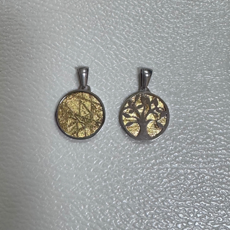 HKAG0912-027 天鐵發財樹吊咀 雙面金色 15mm (A27)