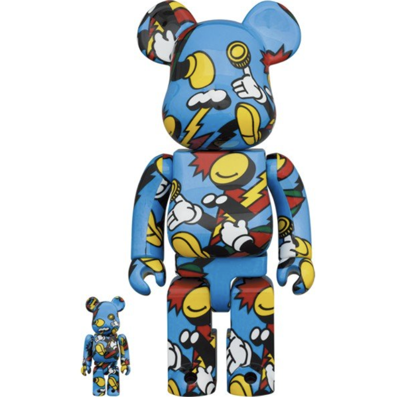 【APAIR】出清 BE@RBRICK 韓國 塗鴉 藝術家 GRAFFLEX ARTS 米奇 庫柏力克熊 400% 100%