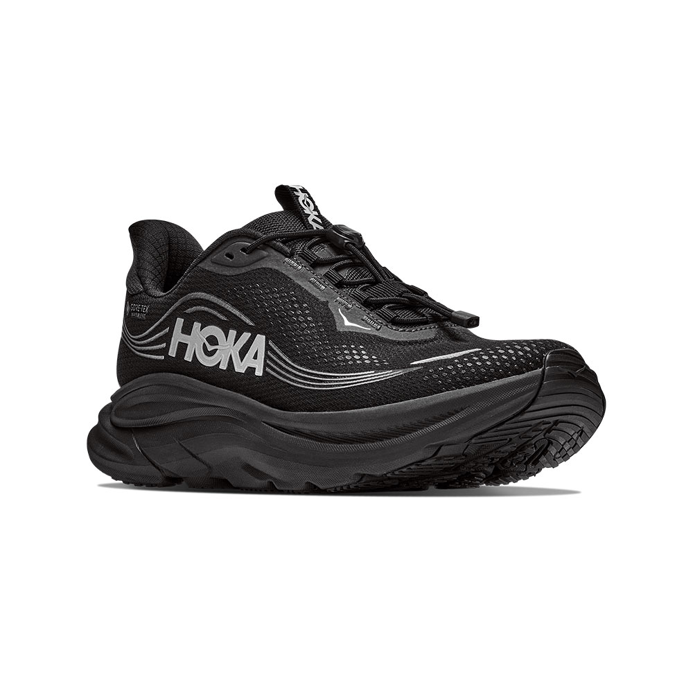 HOKA ONE ONE 女 Clifton 11 GTX Wide 寬楦防水路跑鞋 黑