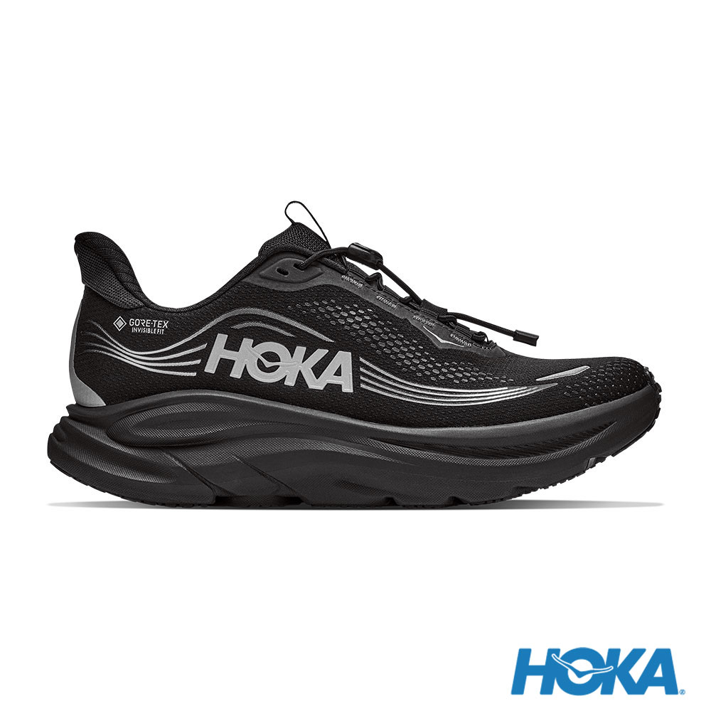 HOKA ONE ONE 女 Clifton 11 GTX Wide 寬楦防水路跑鞋 黑
