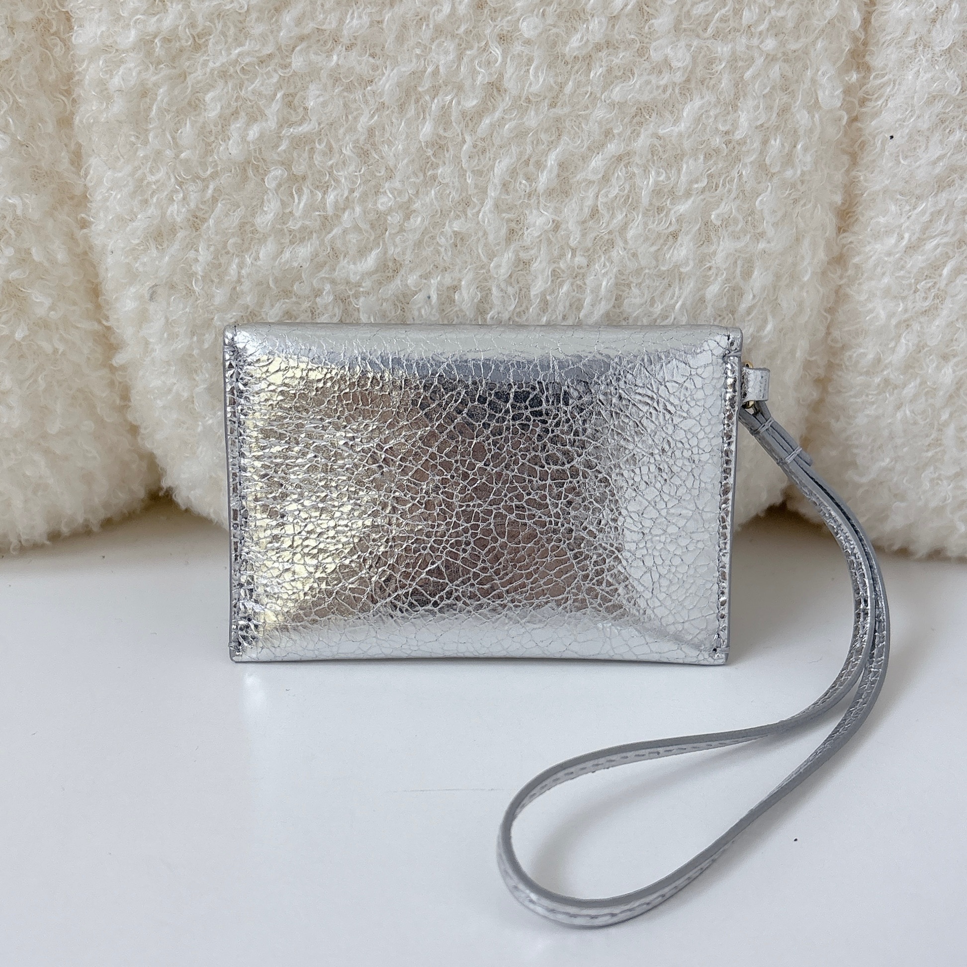 Chanel Metallic Envelope Card Holder Charm - Silver / GHW