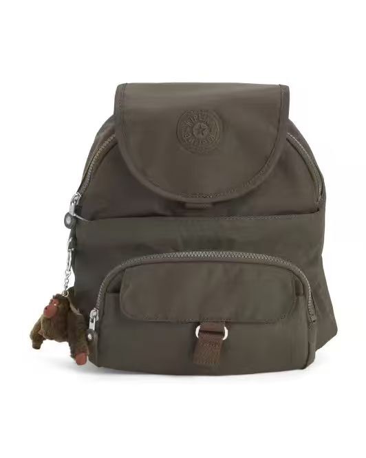 【預購】KIPLING N091222 Queenie 尼龍翻蓋背包 (軍綠色)