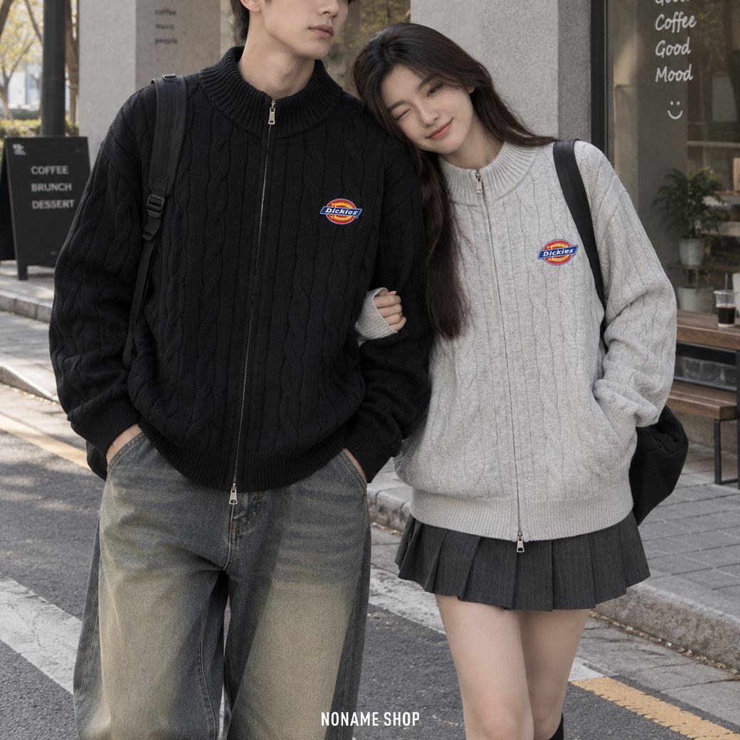 DICKIES 麻花 針織 毛衣 雙拉鍊 外套 四色 (男/女同款)
